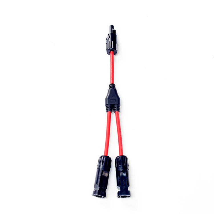 Solar Cable PV Wire Extension with Solar Connector PV004 Y Divider Black and Red Pair H1Z2Z2-K DC 1500V 1X4mm XLPO Insulation