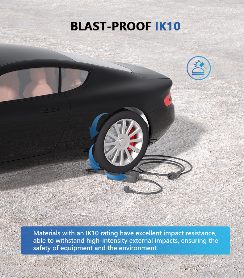 Wall Mounted Single Phase 3.5kw Portable EV Charger with Plug Charge and Insulation Detection