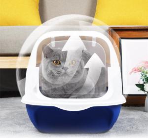 Quality PP Small Covered Kitty Litter Box Tray 51*41*38cm Green Pink wholesale