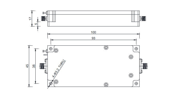 2 - 18 GHz Wideband Power Amplifier Psat 40 dBm EMC Amplifier