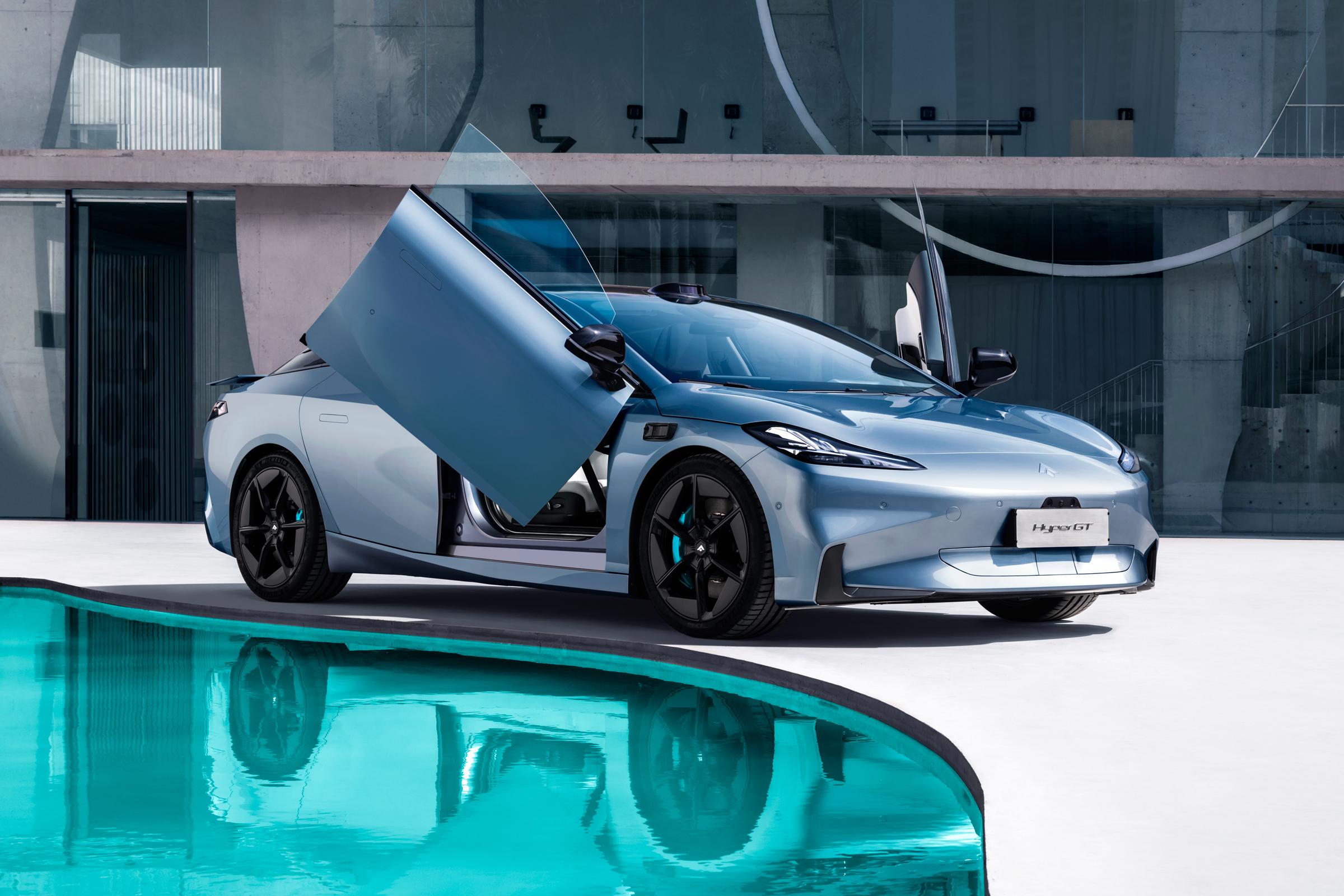 2024 0km Used Sedan Sport Cars 180kw 245ps Seven Wings 560KM GAC Aion Hyper GT 2023 Electric Sedan Car Electric Adjustment
