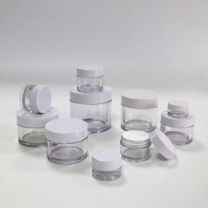 Quality Food Grade Plastic Cosmetic Jars , 2Oz 4Oz PETG Cream Jar With Plastic Screw wholesale