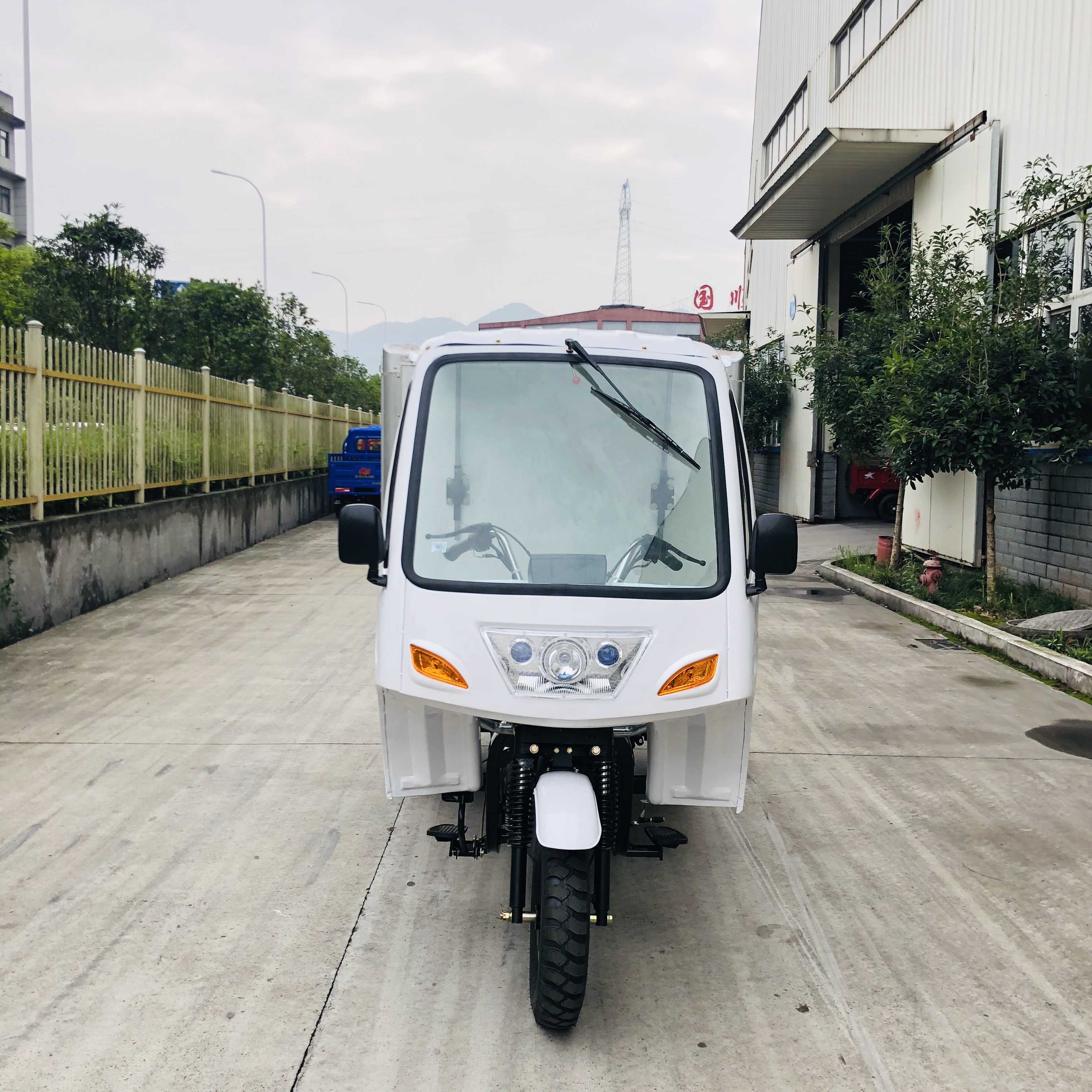 Three Wheel Refrigerator Cargo Tricycle with Iron Cabin and Hydraulic Rear Brake