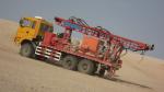 3D seismic DTH shothole drilling rig in desert