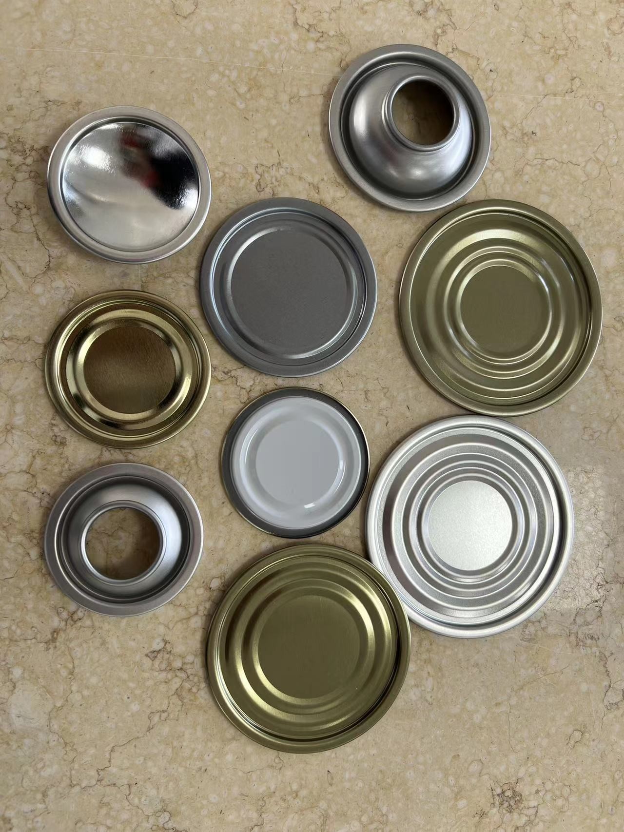Gold Silver Iron Round Tin Can Lid Cover For Ketchup Luncheon