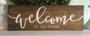Quality Shabby Chic Wood Pallet Welcome Sign , Eco Friendly Wood Plank Wall Art wholesale