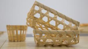 Quality Hand Woven Mini Bamboo Basket Colored Single Ear For Food wholesale