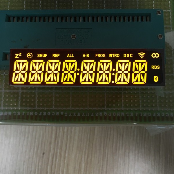 Common Cathode Custom LED Display Ultra Bright Amber 8 Digit 14 Segment Long Lifespan