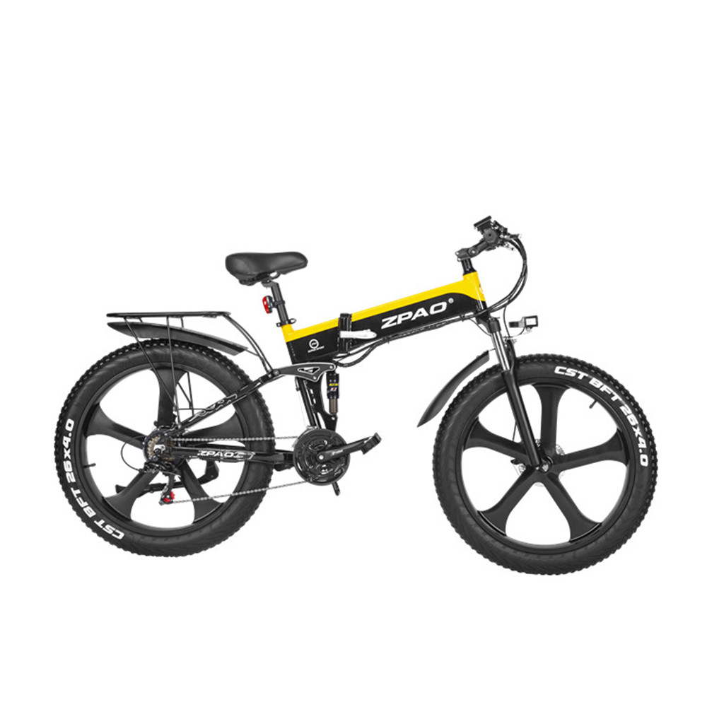 26 inch Disc Brake Folding Frame Fat Ebike with 48V 1000W Motor and 12.8AH Hidden Battery
