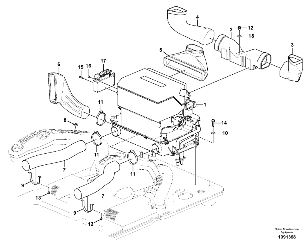 VOE11443400 11443400 Controller Excavator Air Conditioner Parts For EC180C EC210C