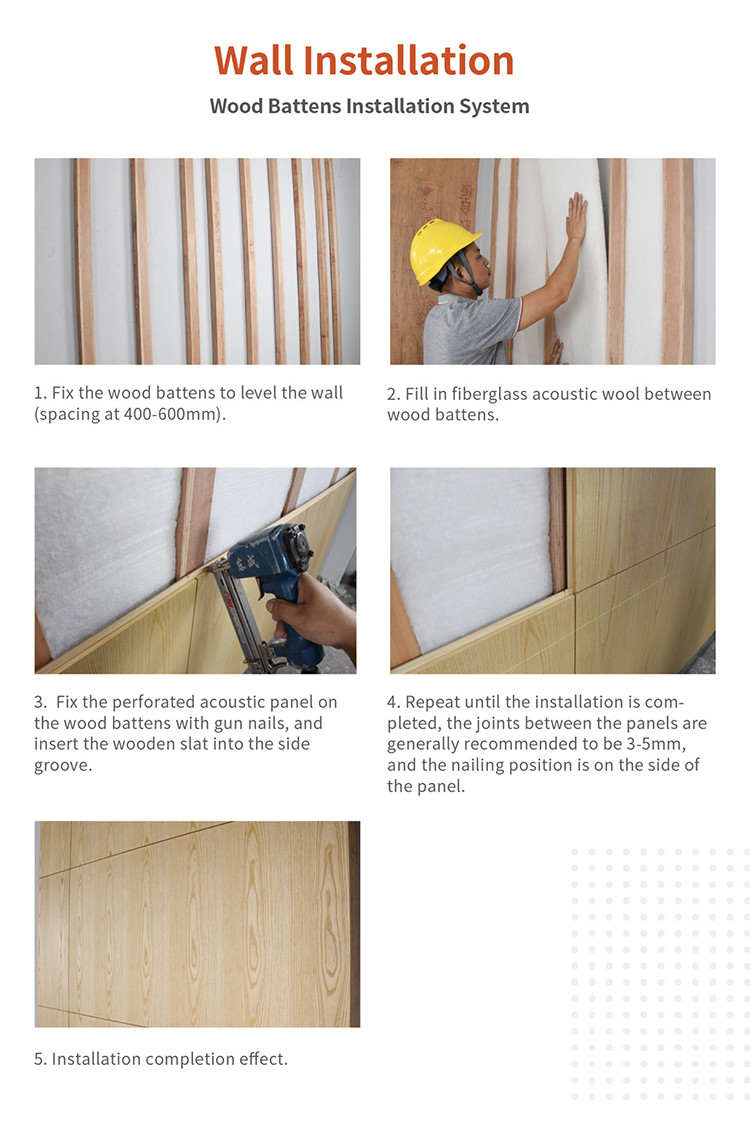 Decorative Natural Veneer Perforated Acoustic Wood Panels with E1 Grade Rating