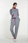 Polyester Spandex Grey Long Sleeve Pajama Set