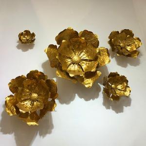 Quality Large Indoor Flower Metal Wall Art Sculpture Weather Performance wholesale