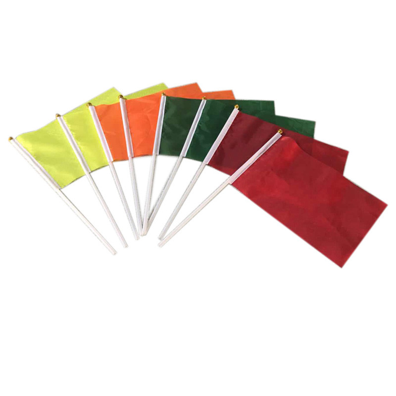 Personalized Hand Held Flags Waving Small Flag With Plastic Pole