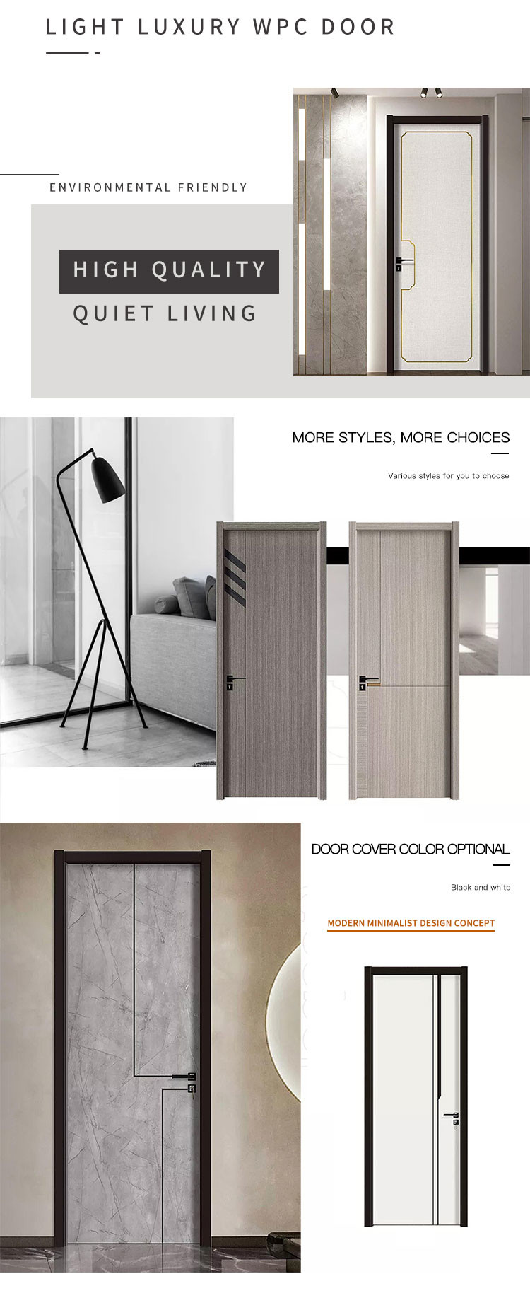 Durable Fire Rated UPVC Internal Doors Residential Termite Resistant