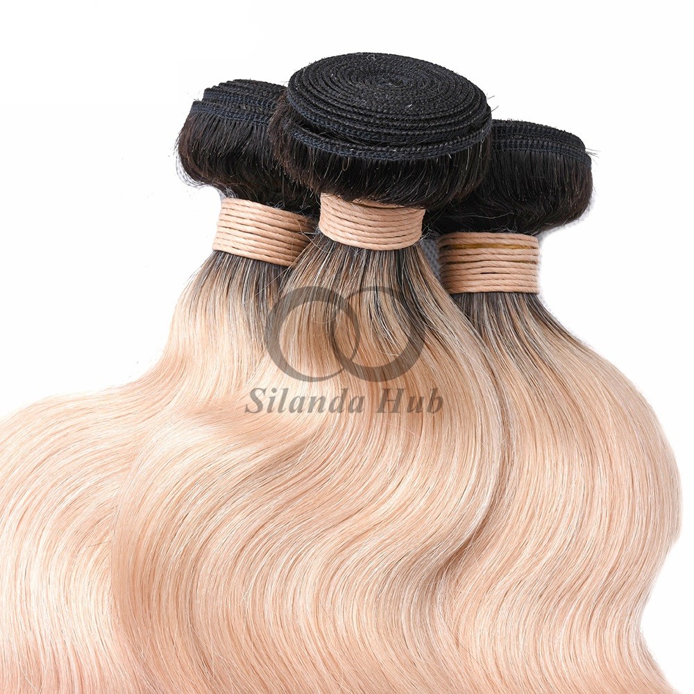 #T1B/613/Pink Body Wave Remy Human Hair Bundles Sew In Weave Bundles Brazilian Bundle Deals