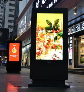 Quality 55 Inch Outdoor Digital Totem , IP65 Double Sided LCD Display For Street Advertising wholesale
