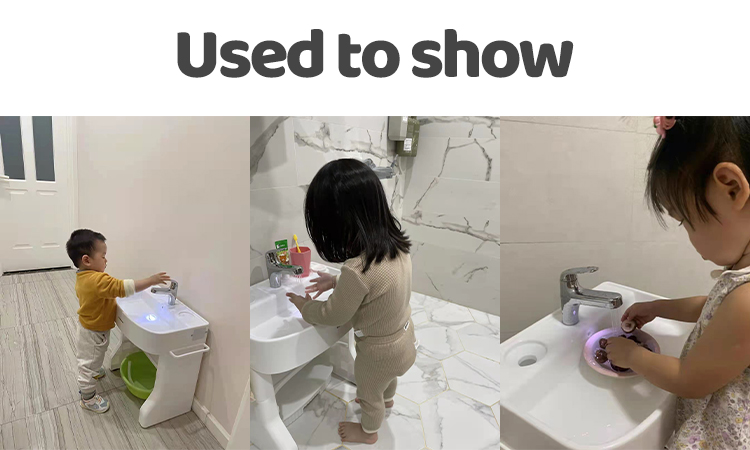 Simulated Baby Bathroom Hand Washing Basin Child Size Sink With Plastic Stand