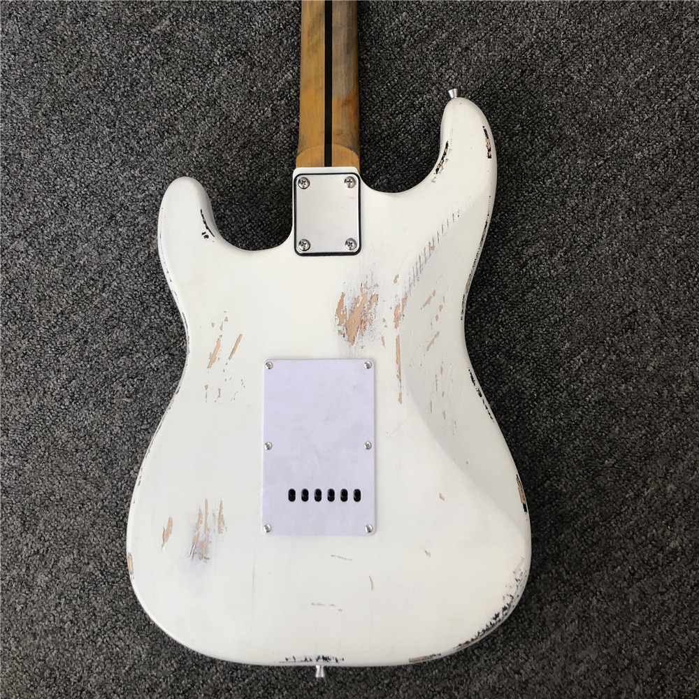 Custom handmade copy of old SRV ST electric guitar 100% handmade Beautiful white polychromatic electric guitar