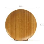 100% Bamboo Round Wooden Tray , Round Wood Serving Platter Heat Resistance