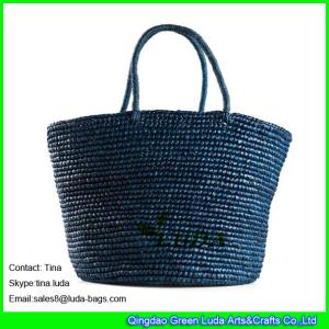 Quality LUDA navy blue handbags expensive raffia bags crochet straw handbags wholesale