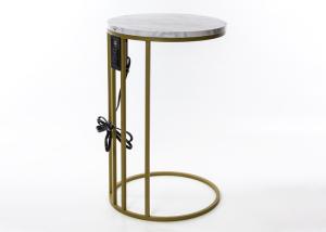 Quality Marble Grain 65cm High MDF Side Tables With USB Charge wholesale