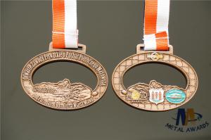 Quality Durable Small Metal Medallions Antique Copper Plated Medailles Oval Shape wholesale