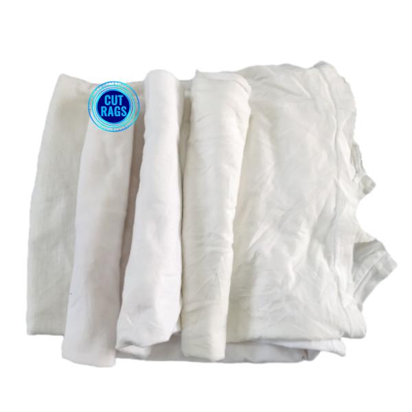 0-400kg Bag white tshirt rags 10kg bales of packing 100 cotton industrial cotton