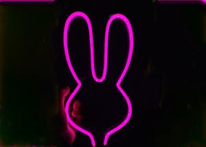 Quality Pink Rabbit Neon Signs with stand &amp; USB for Christmas gift For Child wholesale