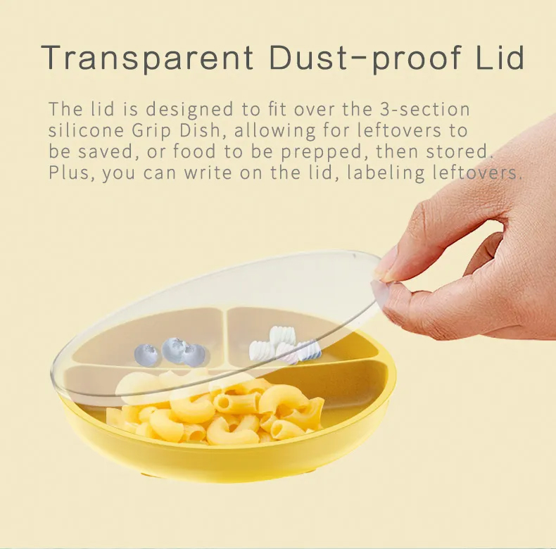 Anti Slip Silicone Baby Infant Feeding Dishes Customize Baby Feeding Infant Suction Plate