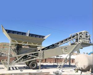 Quality YHZS50 Concrete Batching Mixing Plant Station XDEM Mobile 3800mm wholesale