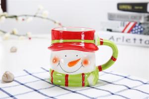 Quality Hand Painted Three Dimensional 301CC Christmas Ceramic Mugs wholesale