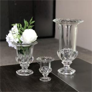 Quality 20 Inch 24 Inch Tall Clear Glass Vase Decoration Wedding Home For Dining Table wholesale