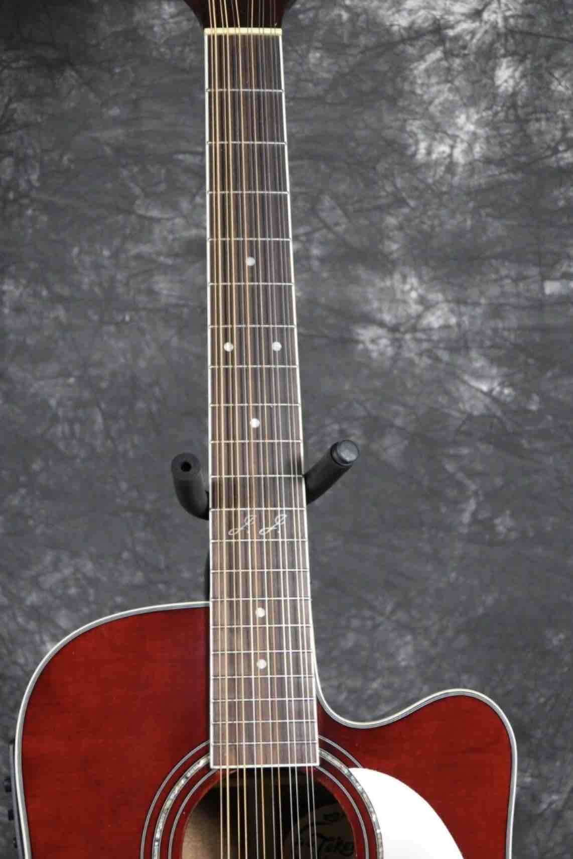 Grand 12 Strings 41'' Electric Acoustic Guitar Solid Spruce With Fishman 101 EQ Chrome Hardware Wine Red Color