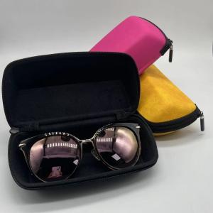 Quality Suede Surface Multicolor zipper glasses case Hard Cover wholesale