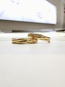Quality Twisted Stripe Men17.5 Women12.5 18k Gold Wedding Rings wholesale