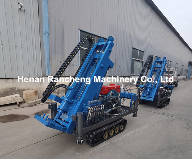 4 Hydraulic Legs 30m Deep Solar Pile Driver Equipment With 25HP Diesel Engine