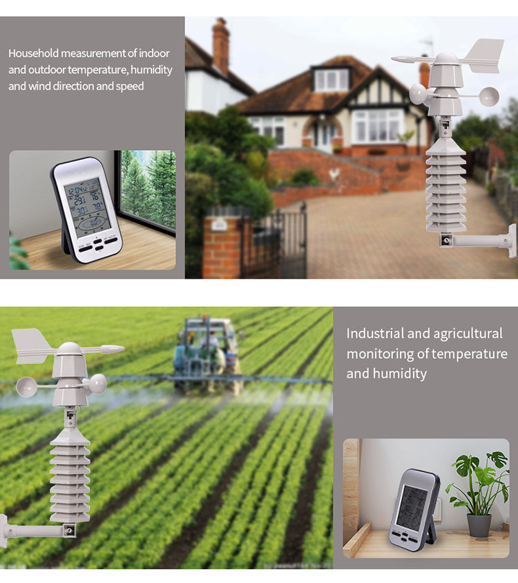 433mhz Professional Weather Station For Wind Direction Speed Temperature And Humidity