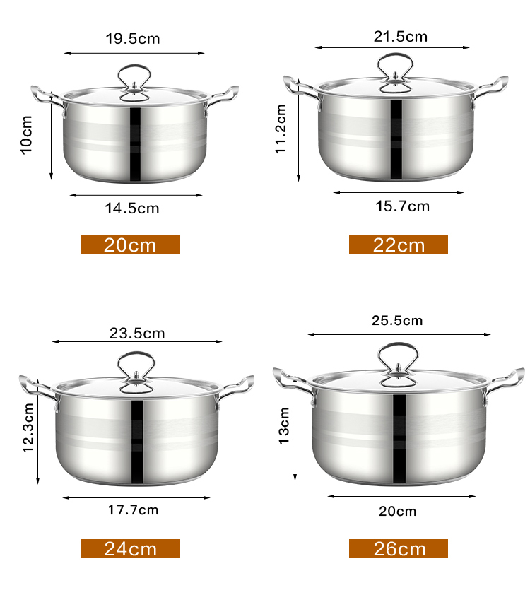 Kitchen Sets Accessories Stainless Steel Cookware Non Stick Cooking Ware Cookware Sets with Handle