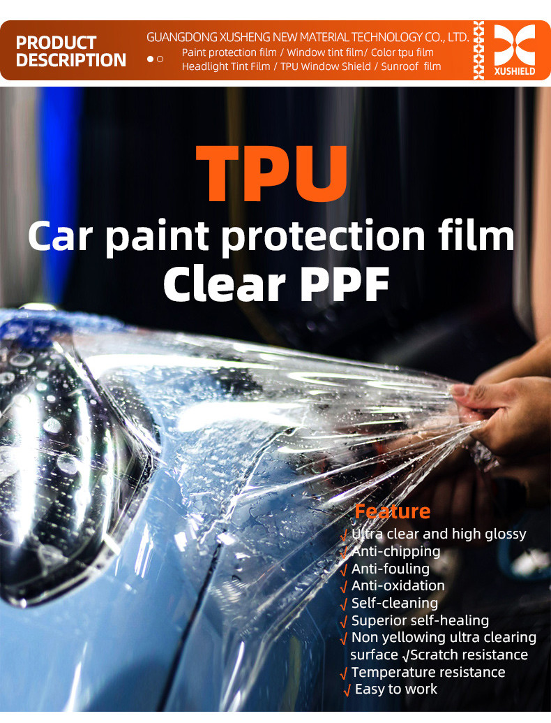 XUSHIELD PPF Film Self Healing TPU Stealth Film Glossy Matte Black Car Paint Protection Film Clear Car Wrap Proteccion