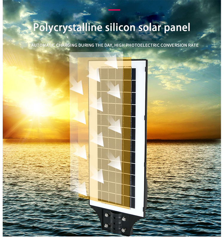 Waterproof Motion Sensor Integrated Solar Street Light With Solar Panel