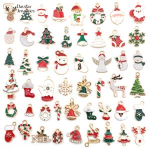 Quality Gold Enamel Christmas Pendant , Metal Charms Diy Jewelry Making Pendants wholesale