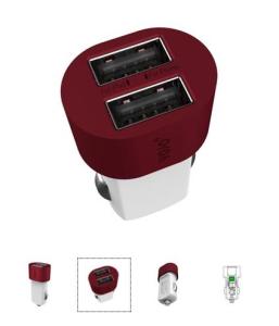 Quality 2.5 A Dual USB Interfaces Luminous Car Charging Adaptor wholesale