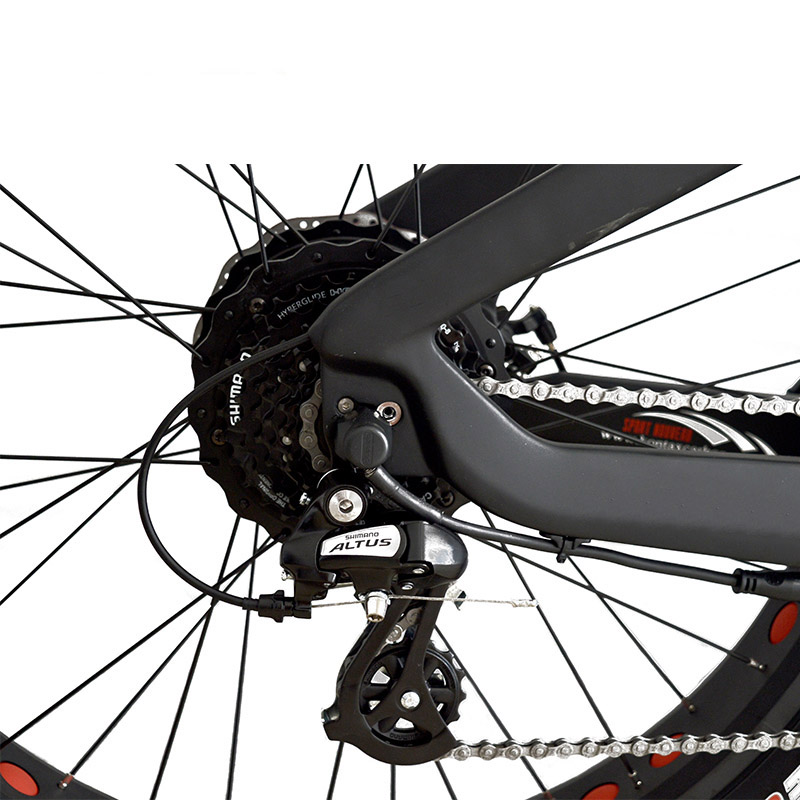 Domanca Carbon Fiber Fat Tire Electric Bike Off eBike 750w with JELLY POWER Battery