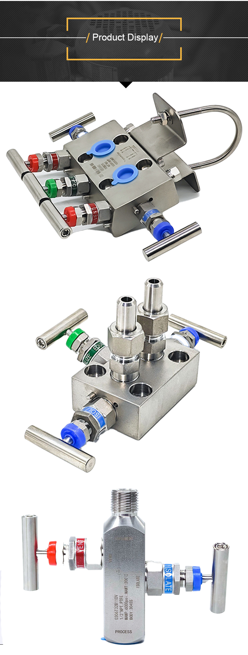 Stainless Steel Integrated Three Valve Group SF-2B 3051 E+H EJA Pressure Transmitter
