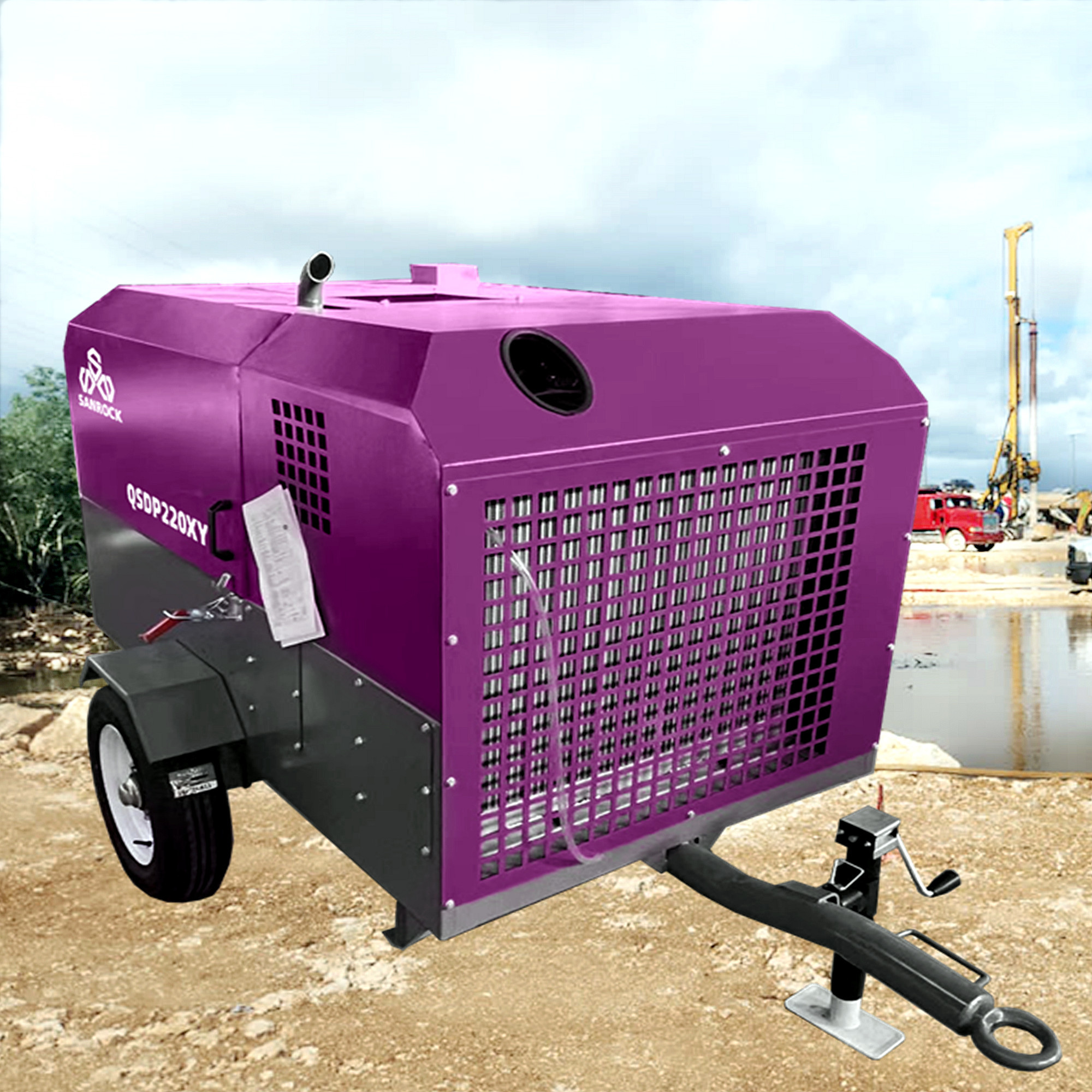 Rotary Screw Air Compressor 93KW Diesel Small Air Compressor Machine Industrial Screw Air Compressor