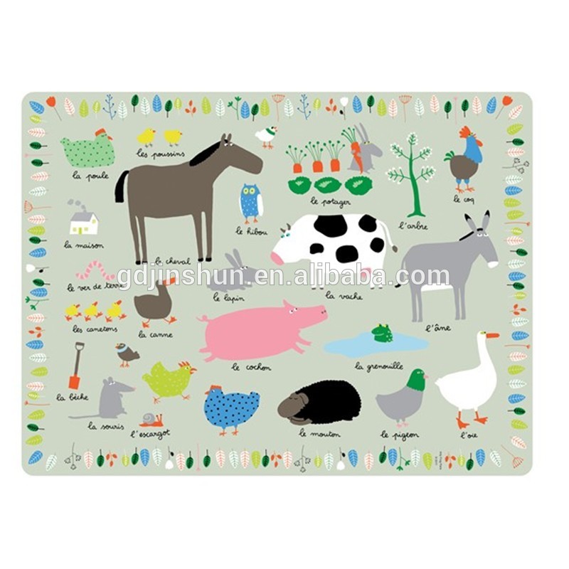 Customized disposable waterproof LDPE plastic placemats table mat for babies