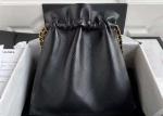 Bucket Genuine Leather Shoulder Handbag , 30cm Black Chain Handbag