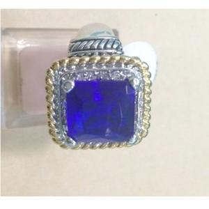 Quality (R-85) New Fashion Jewelry Two Tone Silver Plated Amethyst Cubic Zircon Ring wholesale