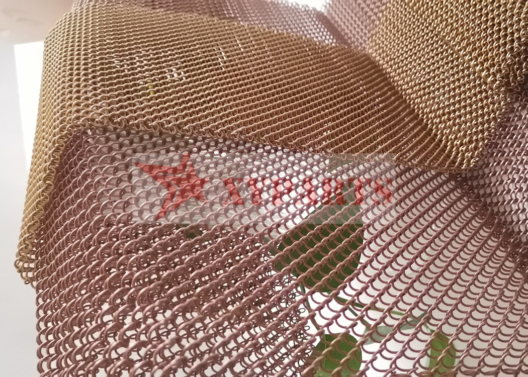 Aluminum Chain Link Metal Mesh Curtain 1mm Dia 6mm Aperture